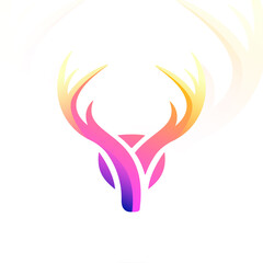 Colorful deer logo design