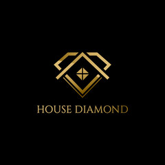 Luxury house diamond logo design
