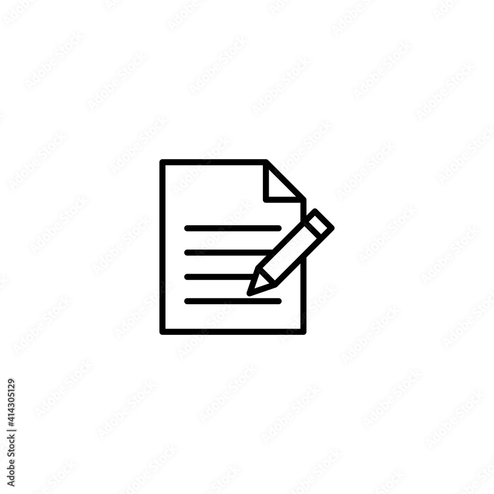 Fototapete document write icon vector for computer, web and mobile app