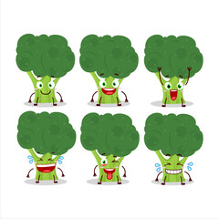 Cartoon character of brocoli with smile expression