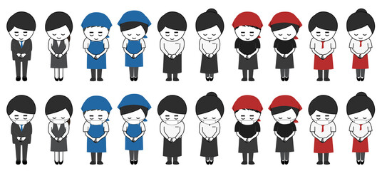 おじぎする人のイラスト