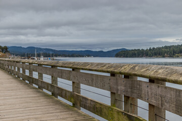 View from Sooke Marine Boardwalk on Vancouver Island, British Columbia, Canada