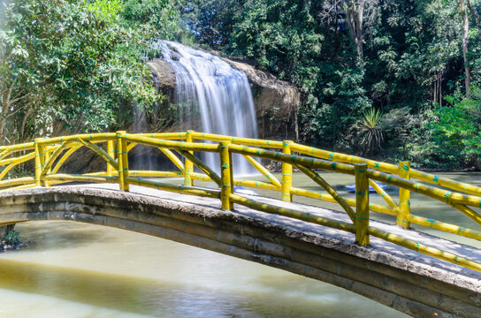 This is a set of pictures of waterfall scenery, taken in Da Lat city, Lam Dong province. The set of photos were taken on February 14, 2021. Content: Prenn waterfall 
