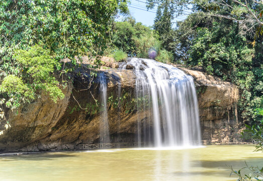 This is a set of pictures of waterfall scenery, taken in Da Lat city, Lam Dong province. The set of photos were taken on February 14, 2021. Content: Prenn waterfall 