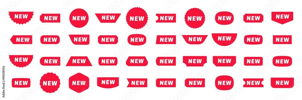 Poster big set of new labels. vector graphic sticker design. sale tags and icons. new tags collection for u
