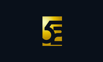 Unique Modern Gold Box Number 52 Logo