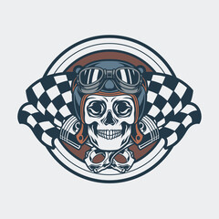 Skull biker emblem 