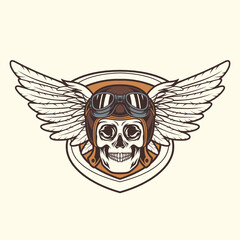 Skull biker emblem