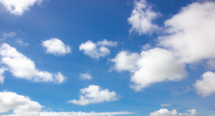 Tropical cloudy over blue sky on hot summer day.
