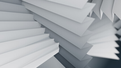 3d Abstract Render of Folded Paper in Greyscale