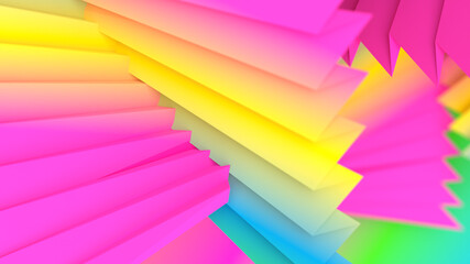 3d Render of Rainbow Neon Color Background with Dominant Pink Color