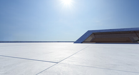 Perspective view of empty concrete floor