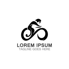 Cycling logo sport design vector icon, symbol template business