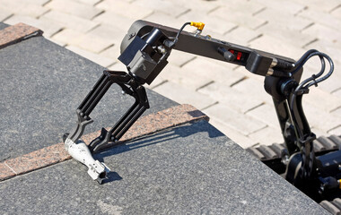 a remote-controlled robot demaning mine