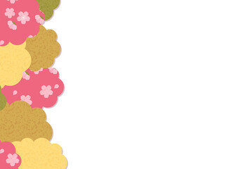 桜と雲の和柄フレーム