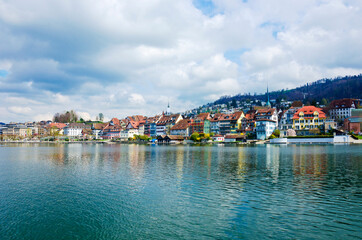 Fototapeta na wymiar View of the city of Zug from Lake Zug, Switzerland.
