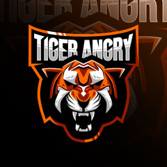 Tiger angry mascot logo esport design
