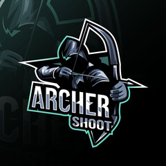 Archer shoot mascot logo esport design