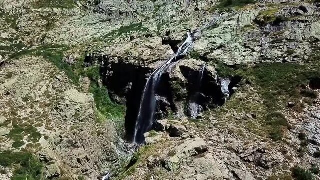 Waterfall Gorges de la Restonica Corte on the island of Corsica