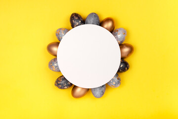 Easter eggs making a frame around a copyspace