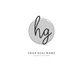 HG Initial letter handwriting and signature logo. A concept handwriting initial logo with template element.