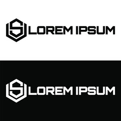 Creative, simple and elegant Initial letter SV or VS hexagon logo template in flat design monogram illustration