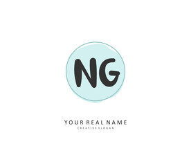 NG Initial letter handwriting and signature logo. A concept handwriting initial logo with template element.