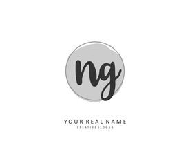 NG Initial letter handwriting and signature logo. A concept handwriting initial logo with template element.