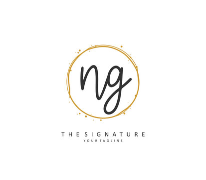 NG Initial letter handwriting and signature logo. A concept handwriting initial logo with template element.
