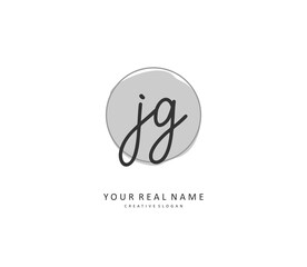 JG Initial letter handwriting and signature logo. A concept handwriting initial logo with template element.