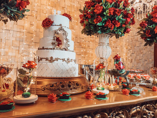 christmas cake with candles