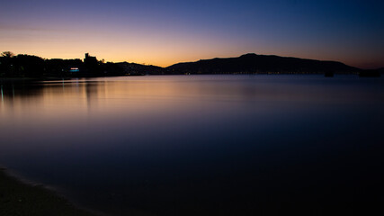 sunset over the river