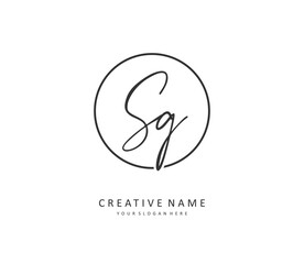 SG Initial letter handwriting and signature logo. A concept handwriting initial logo with template element.
