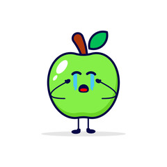 Apple cry cute character illustration