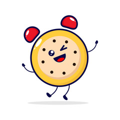 Clock jump cute character illustration