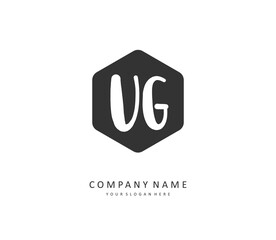 UG Initial letter handwriting and signature logo. A concept handwriting initial logo with template element.