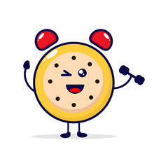 Clock strong cute character illustration