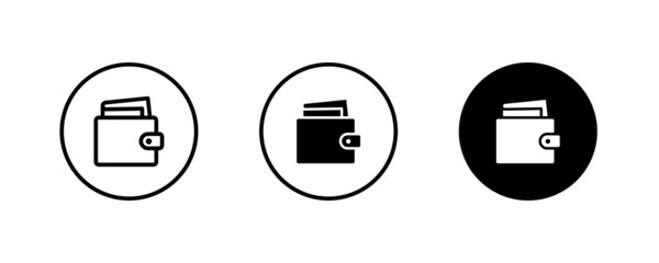 Wallet Purse Icon, Money, finance, banking, Money bag, coins, credit card, payment icons button, vector, sign, symbol, logo, illustration, editable stroke, flat design style isolated on white