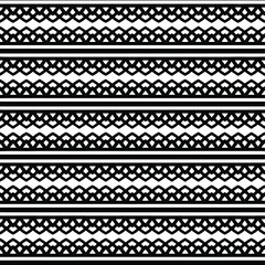  Geometric vector pattern with triangular elements. Seamless abstract ornament for wallpapers and backgrounds. Black and white colors.