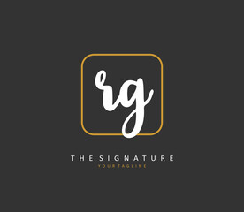 Obraz premium RG Initial letter handwriting and signature logo. A concept handwriting initial logo with template element.
