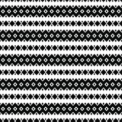  Geometric vector pattern with triangular elements. Seamless abstract ornament for wallpapers and backgrounds. Black and white colors.