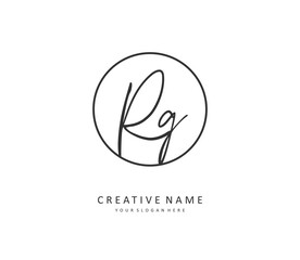 RG Initial letter handwriting and signature logo. A concept handwriting initial logo with template element.