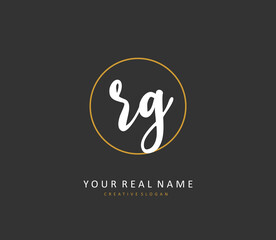 RG Initial letter handwriting and signature logo. A concept handwriting initial logo with template element.