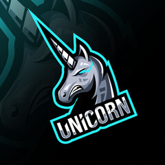 Unicorn mascot logo template design
