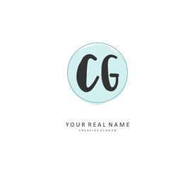 Obraz premium CG Initial letter handwriting and signature logo. A concept handwriting initial logo with template element.
