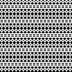  Geometric vector pattern with triangular elements. Seamless abstract ornament for wallpapers and backgrounds. Black and white colors.
