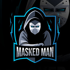 Masked man mascot logo esport template