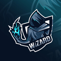 Wizard mascot logo esport template © Immidesign