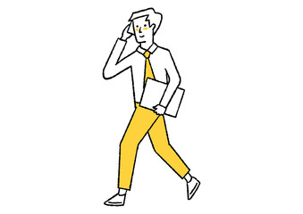 電話をしながら走る男性