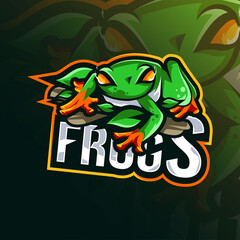 Frog mascot logo template